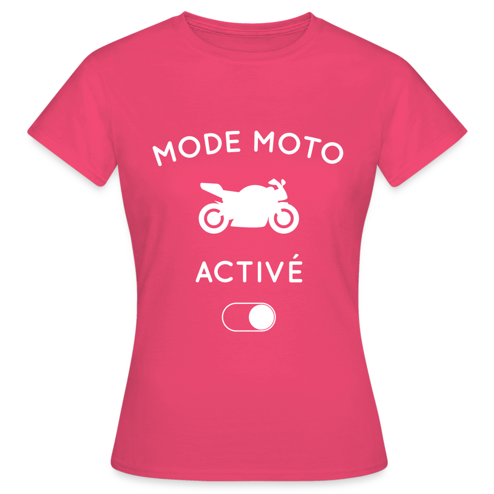 T-shirt Femme - Mode moto activé - rose azalée