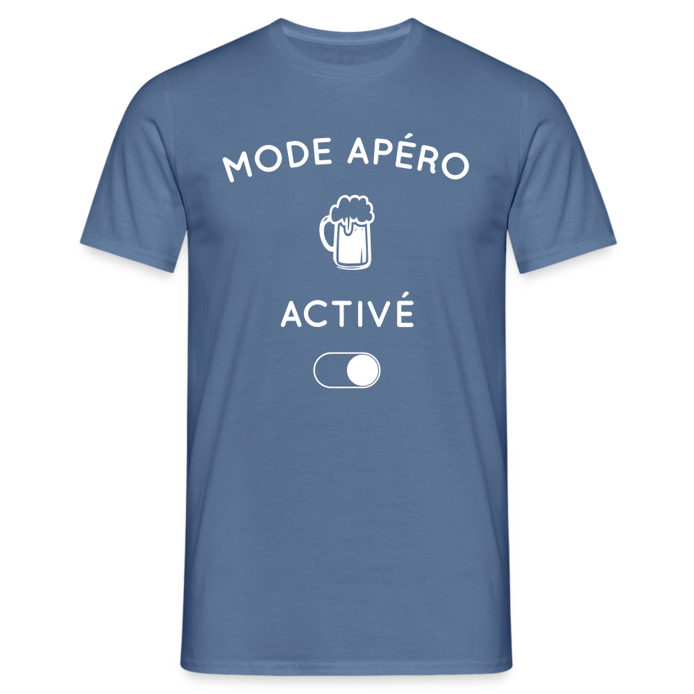 T-shirt Homme - Mode apéro activé - bleu pigeon 