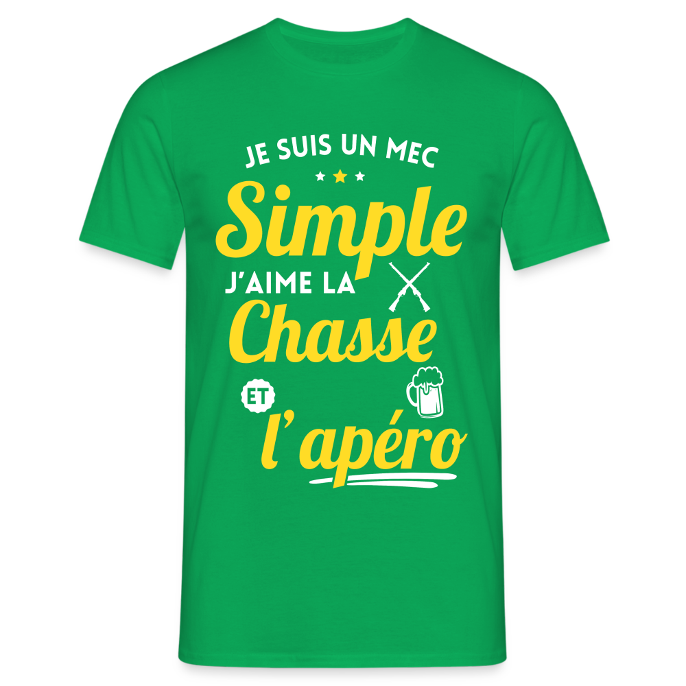 T-shirt Homme - J'aime la chasse et l'apéro - vert