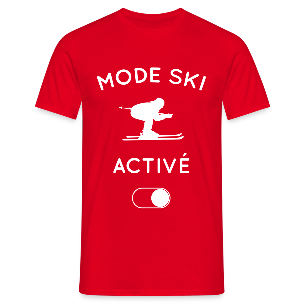 T-shirt Homme - Mode ski activé - rouge