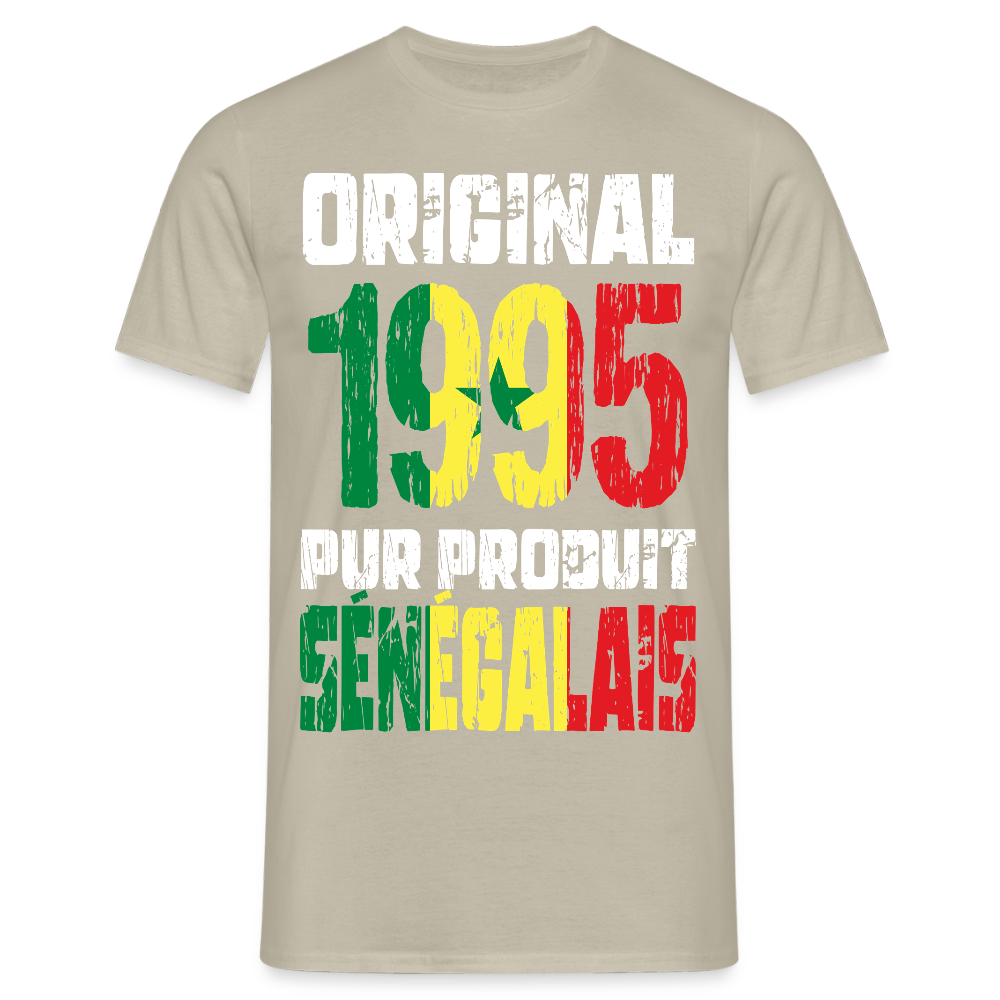 T-shirt Homme - Anniversaire 30 Ans - Original 1995 - Pur produit Sénégalais - beige sable