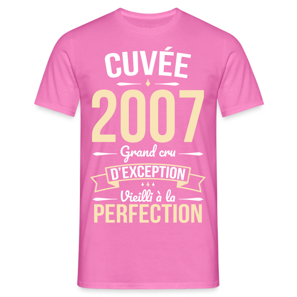 T-shirt Homme - Anniversaire 18 Ans - Cuvée 2007 - rose