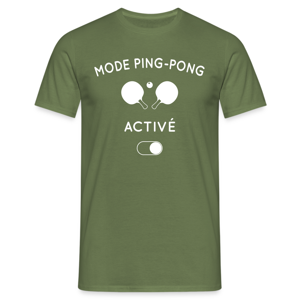 T-shirt Homme - Mode ping-pong activé - vert militaire