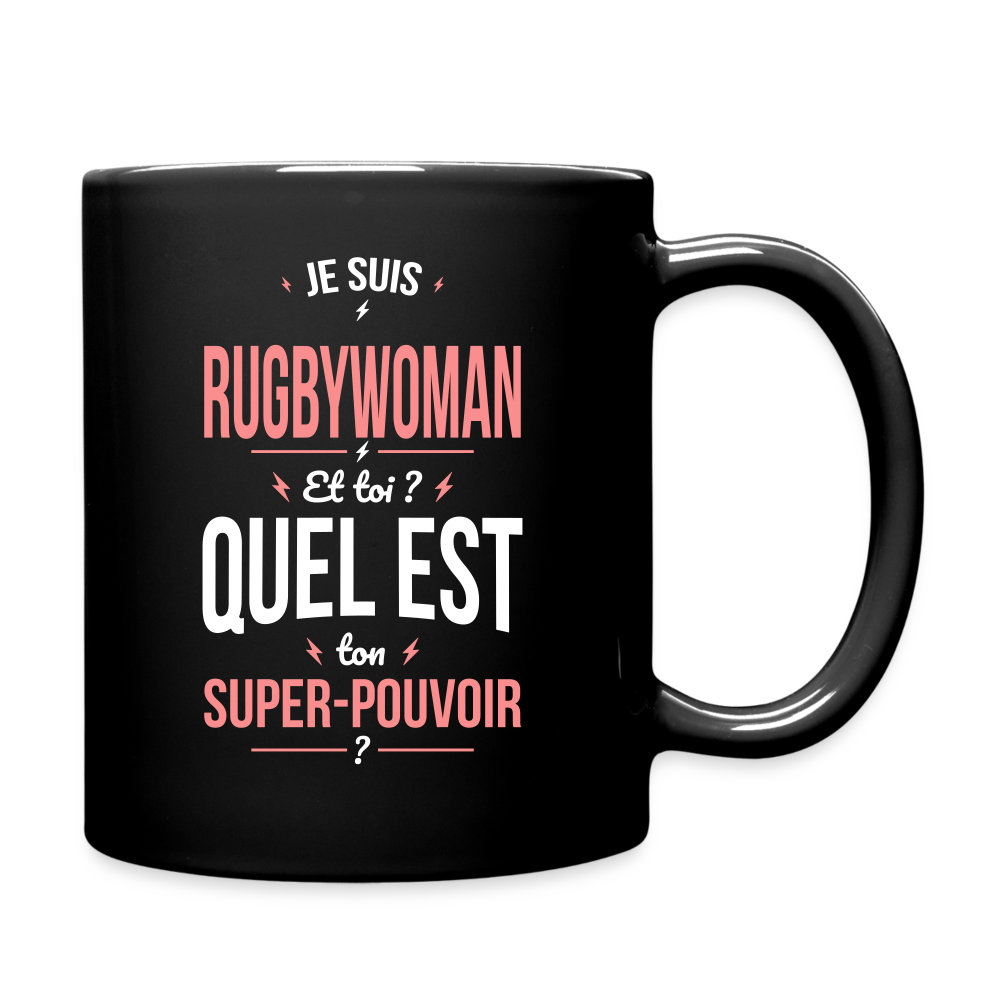 Mug uni - Je suis rugbywoman - Super-pouvoir - noir