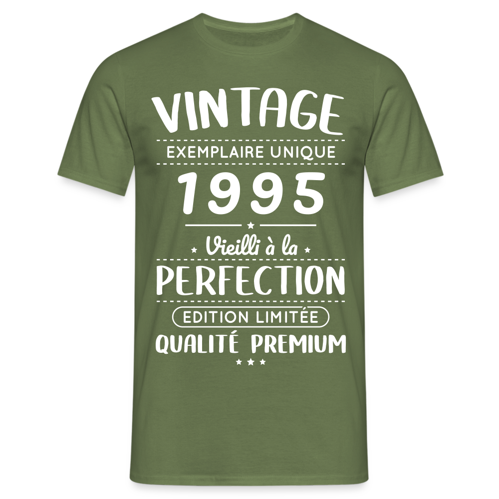 T-shirt Homme - Anniversaire 30 Ans - Vintage 1995 - vert militaire