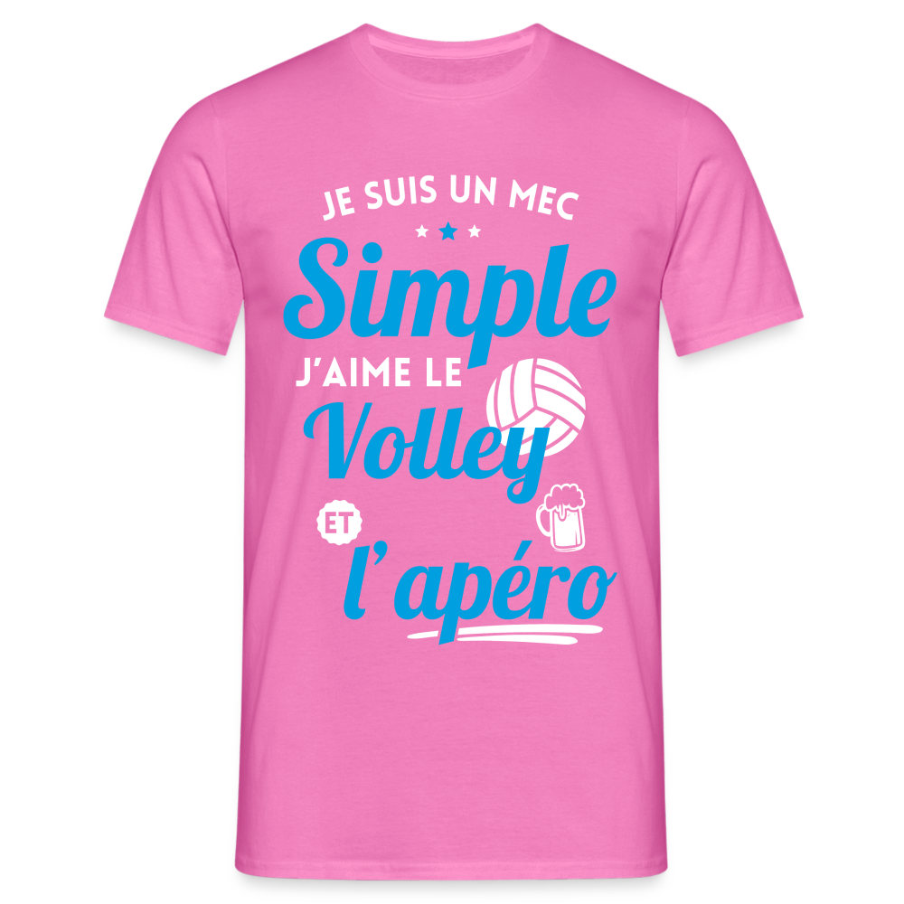 T-shirt Homme - J'aime le volley et l'apéro - rose