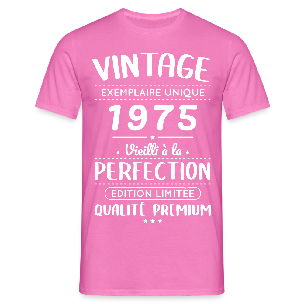 T-shirt Homme - Anniversaire 50 Ans - Vintage 1975 - rose