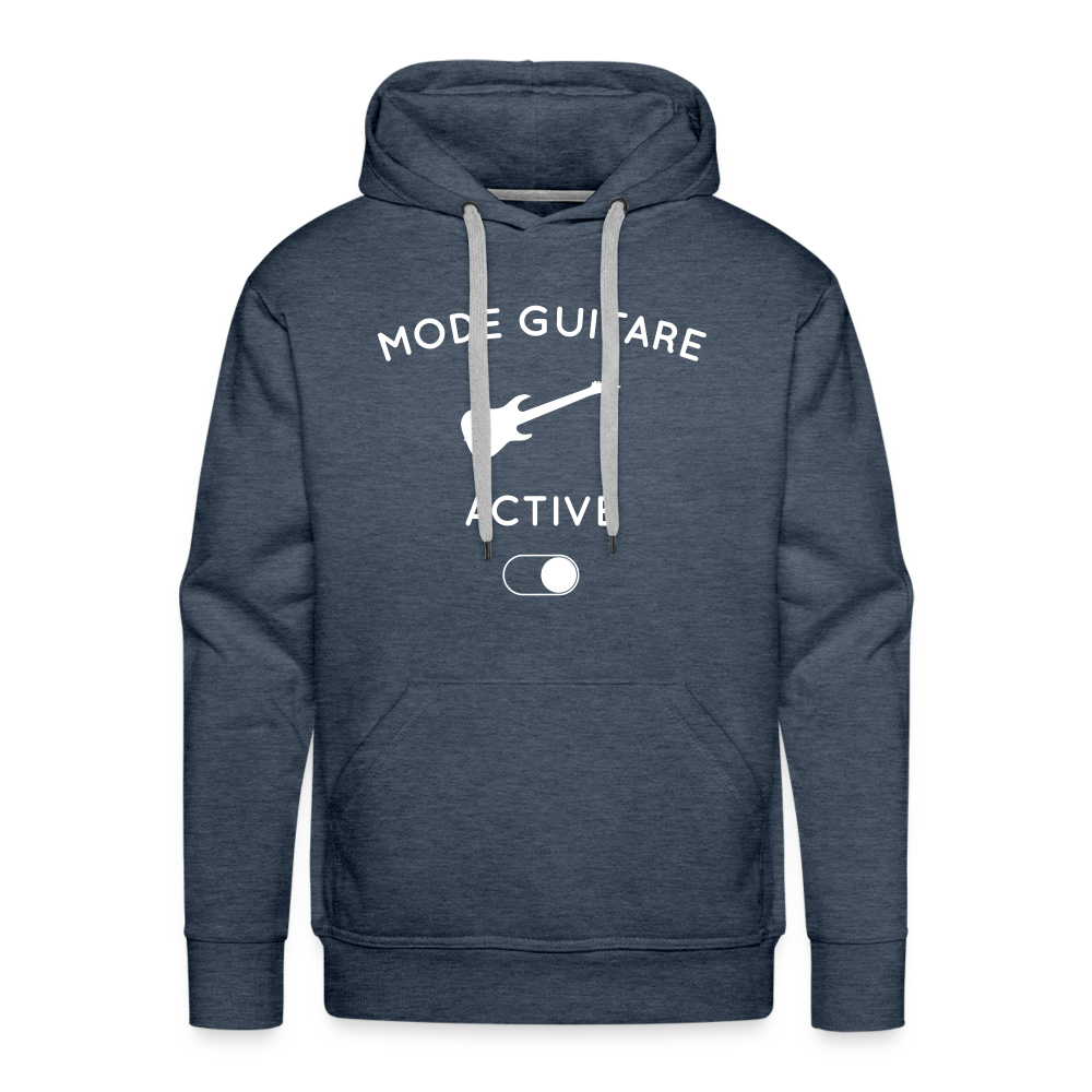 Sweat à capuche Premium Homme - Mode guitare activé - bleu jeans