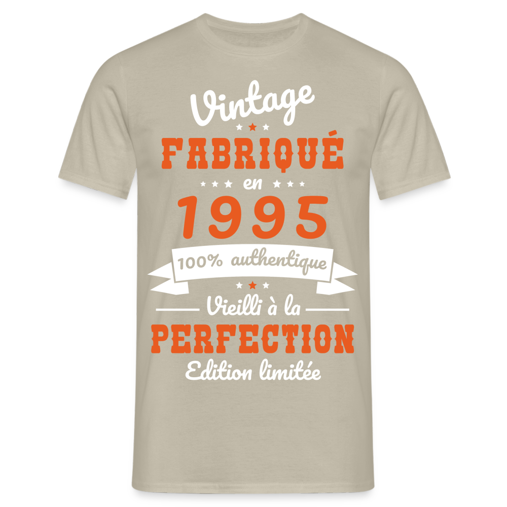 T-shirt Homme - Anniversaire 30 Ans - Vintage fabriqué en 1995 - beige sable