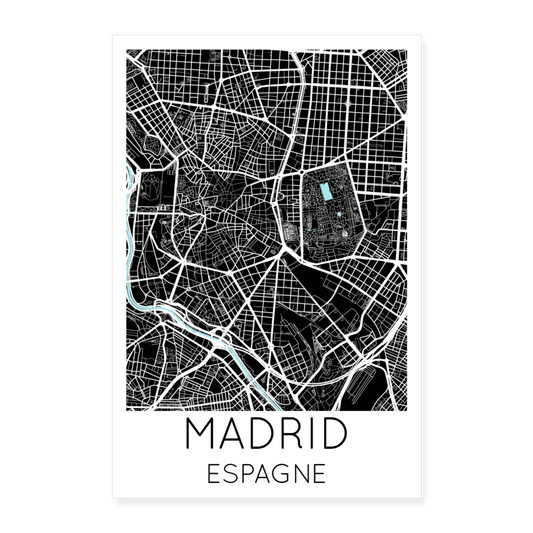 Poster Madrid - Plan Madrid - 60 x 90 cm - blanc