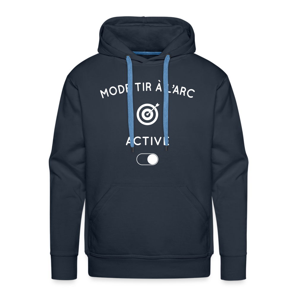 Sweat à capuche Premium Homme - Mode tir à l'arc activé - marine