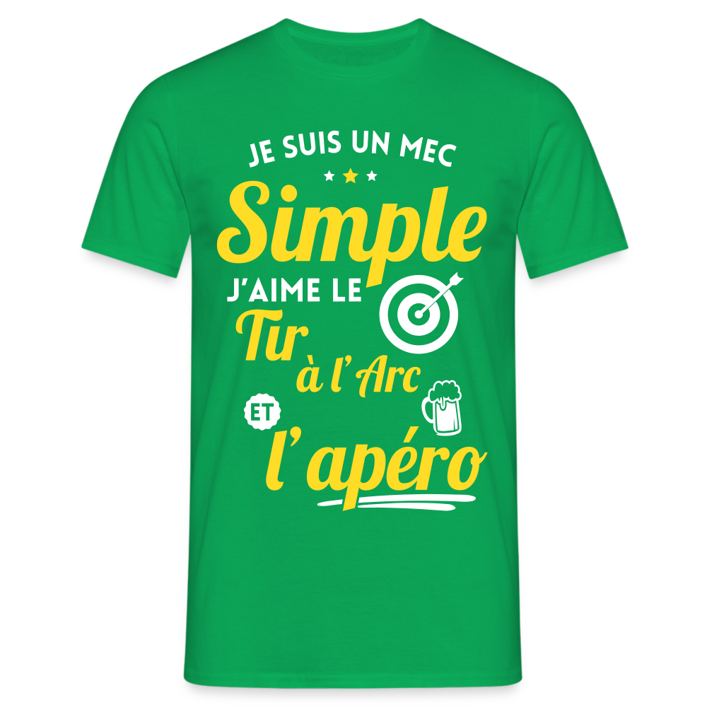 T-shirt Homme - J'aime le tir à l'arc et l'apéro - vert