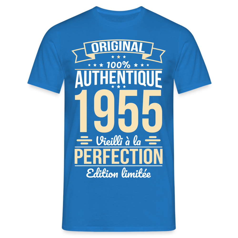 T-shirt Homme - Anniversaire 70 Ans - Original 1955 - bleu royal