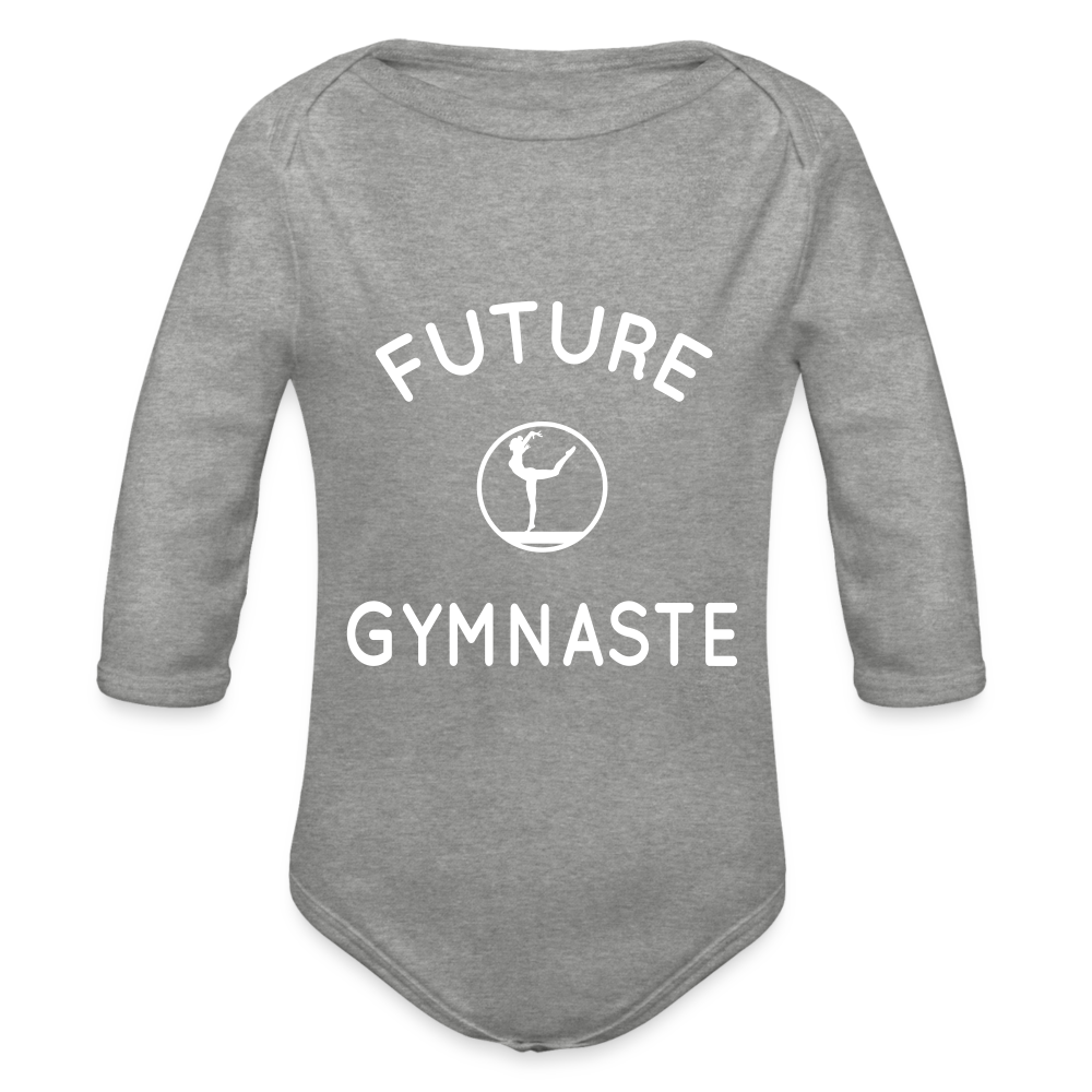 Body Bébé bio manches longues - Future gymnaste - gris chiné