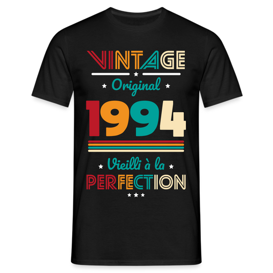 T-shirt Homme - Anniversaire 31 Ans - Vintage Original 1994 - noir