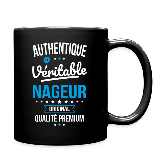 Mug uni - Authentique et véritable Nageur - noir