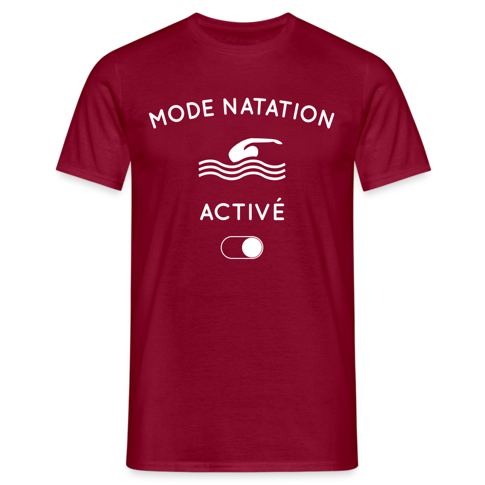 T-shirt Homme - Mode natation activé - rouge brique