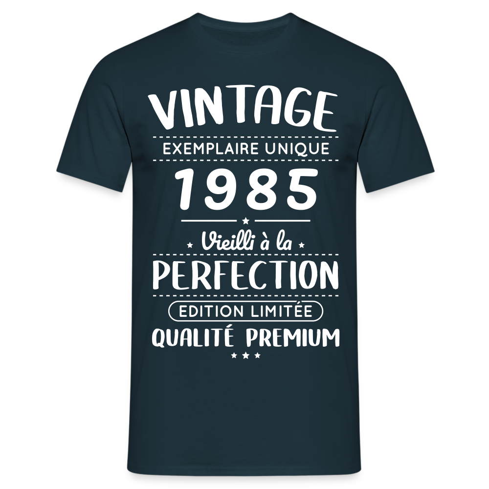 T-shirt Homme - Anniversaire 40 Ans - Vintage 1985 - marine