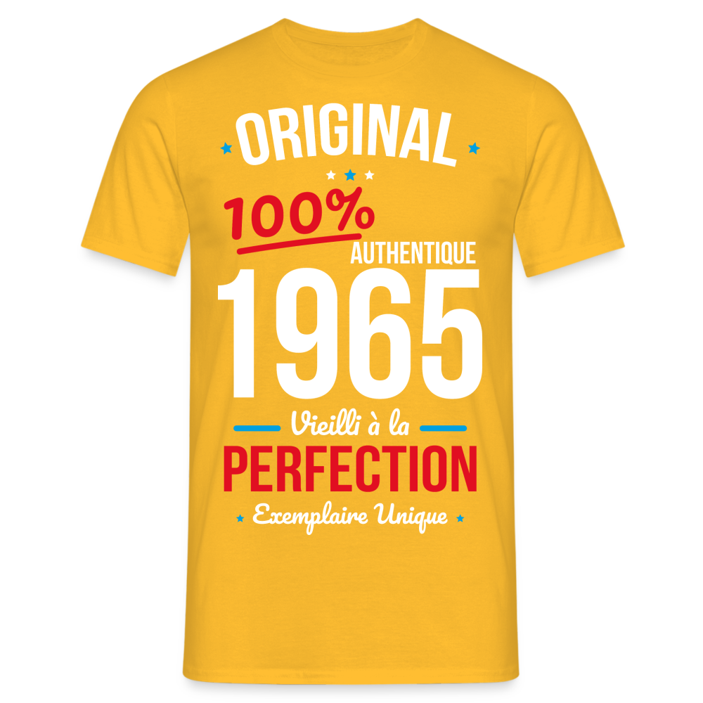 T-shirt Homme - Anniversaire 60 Ans - Original 1965 - jaune