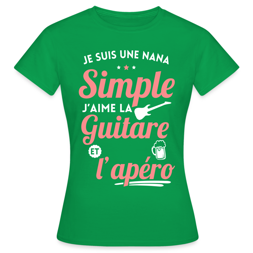 T-shirt Femme - J'aime la guitare et l'apéro - vert