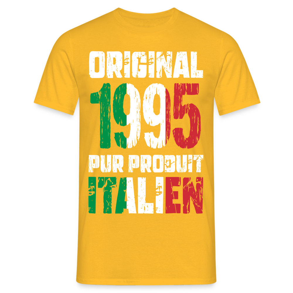 T-shirt Homme - Anniversaire 30 Ans - Original 1995 - Pur produit Italien - jaune