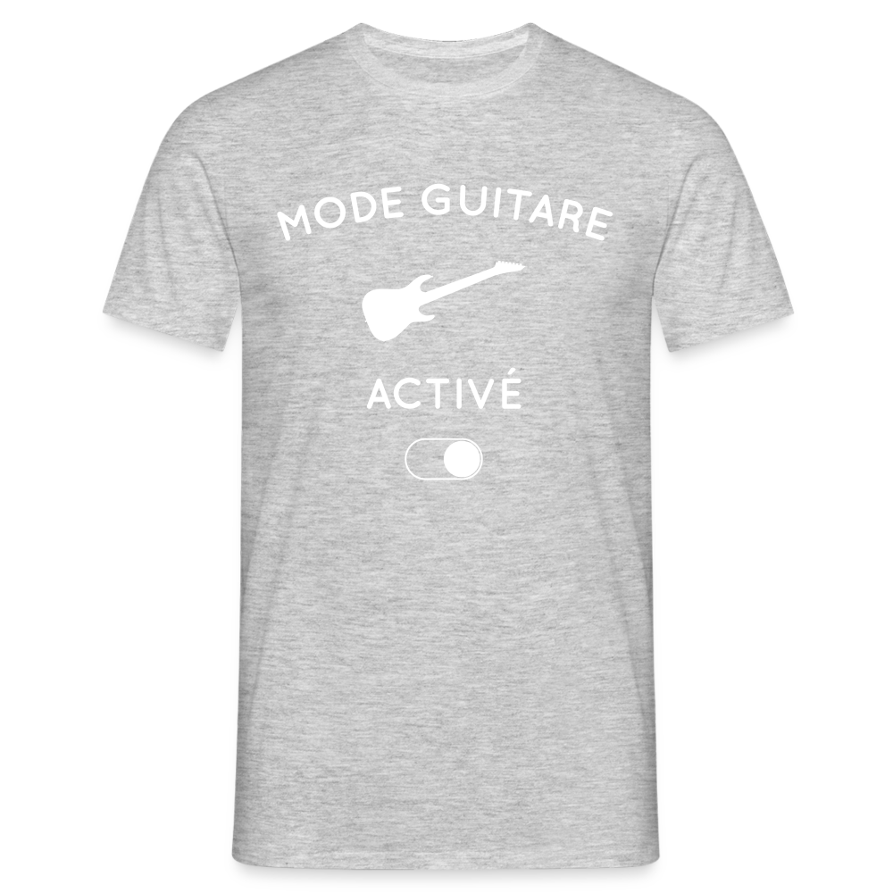 T-shirt Homme - Mode guitare activé - gris chiné