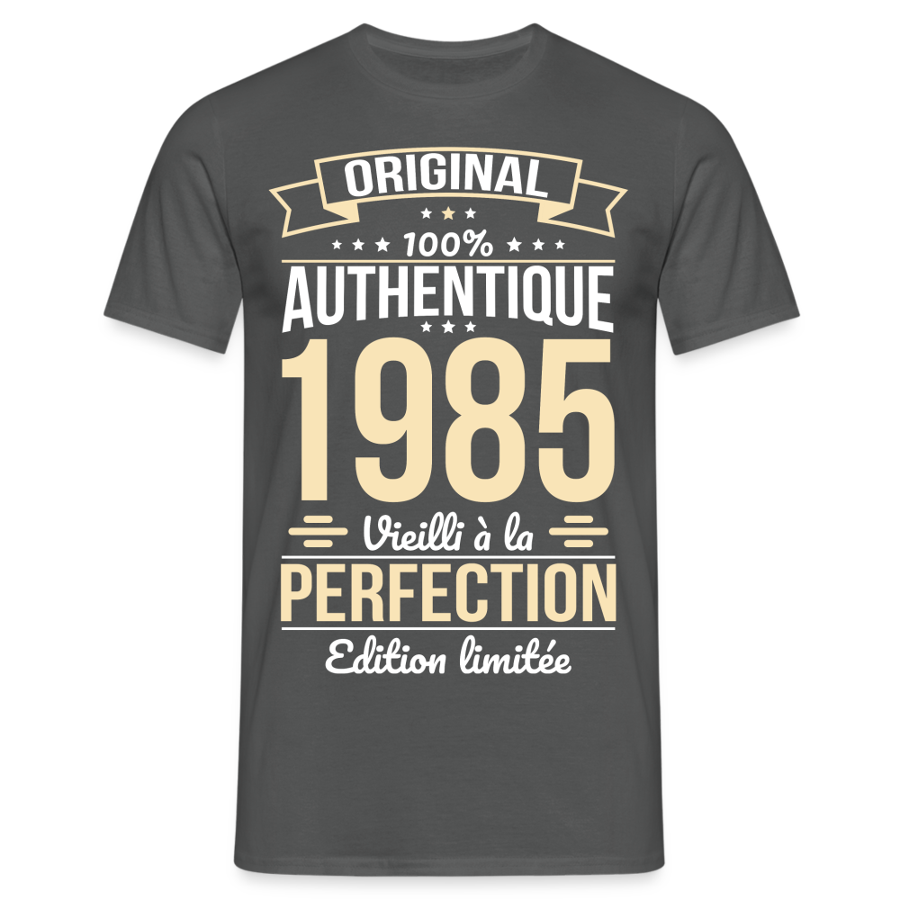 T-shirt Homme - Anniversaire 40 Ans - Original 1985 - charbon