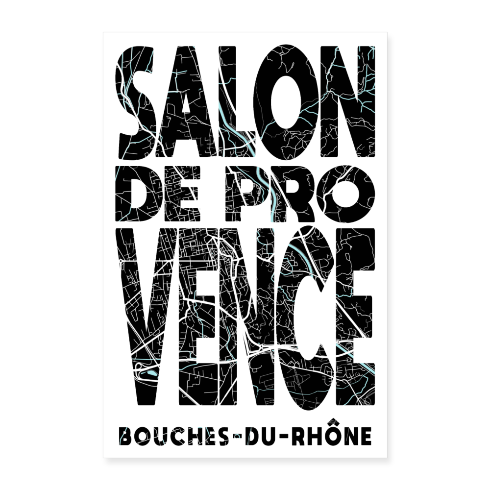 Poster Salon-de-Provence - Plan Salon-de-Provence - 60 x 90 cm - blanc