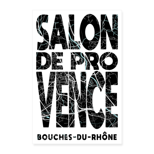 Poster Salon-de-Provence - Plan Salon-de-Provence - 60 x 90 cm - blanc