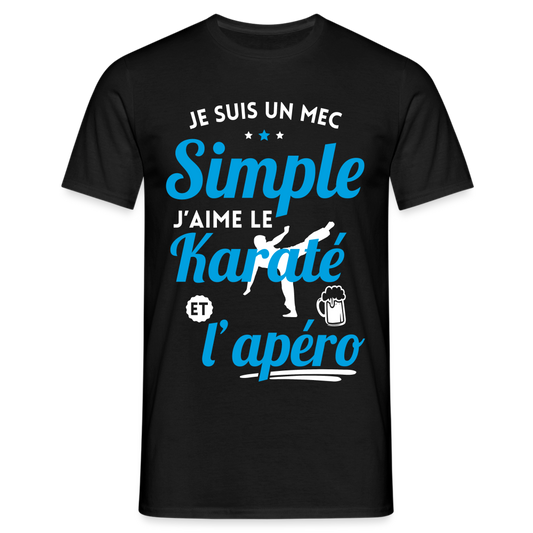 T-shirt Homme - J'aime le karaté et l'apéro - noir