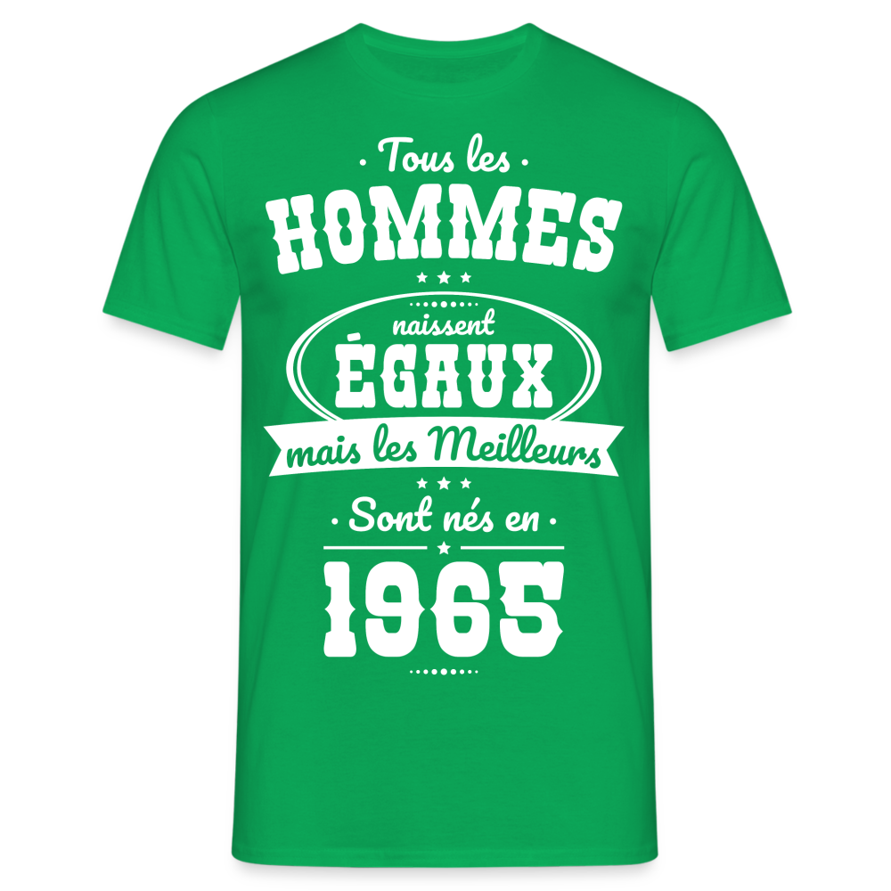 T-shirt Homme - Anniversaire 60 Ans - Les meilleurs sont nés en 1965 - vert