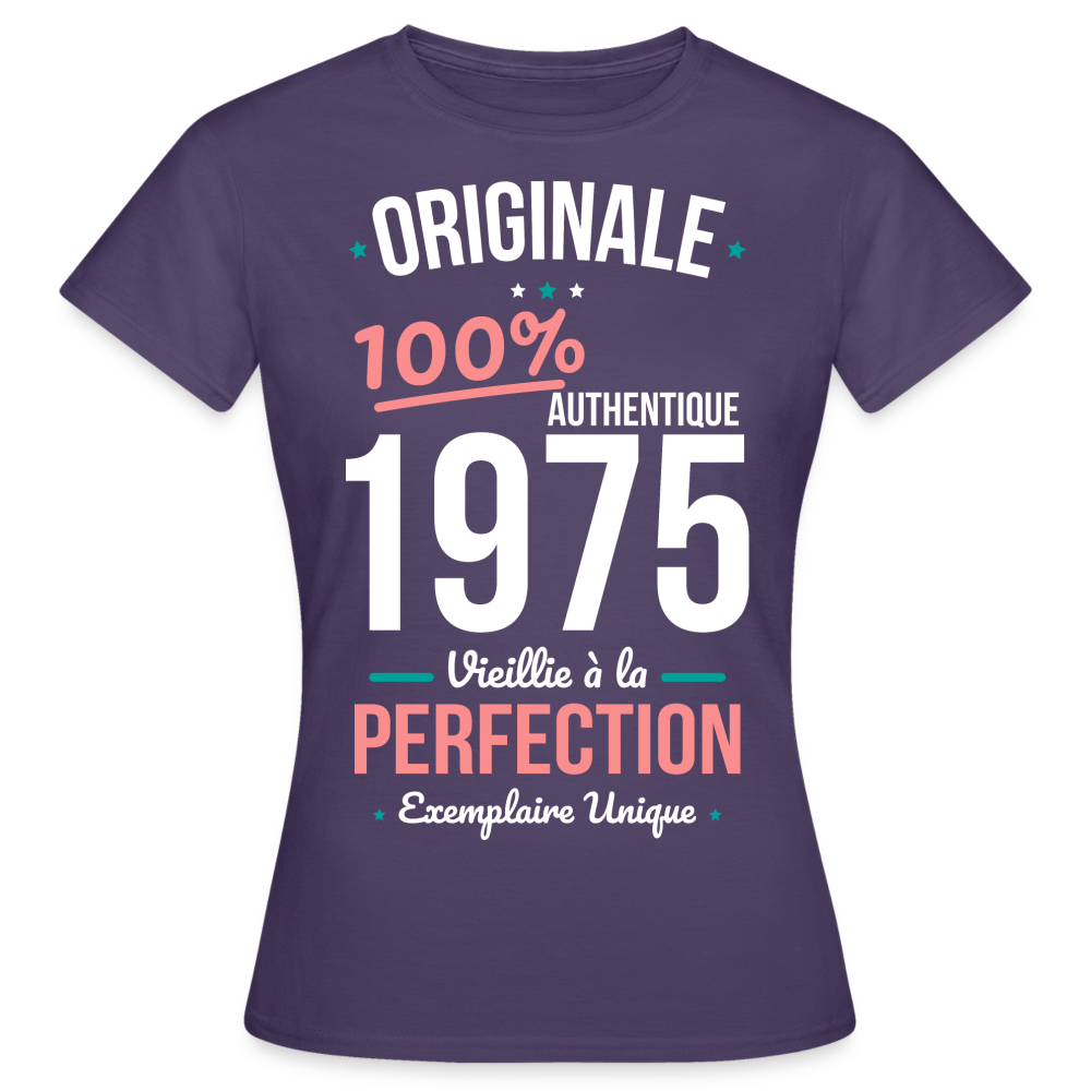 T-shirt Femme - Anniversaire 50 Ans - Originale 1975 - violet foncé