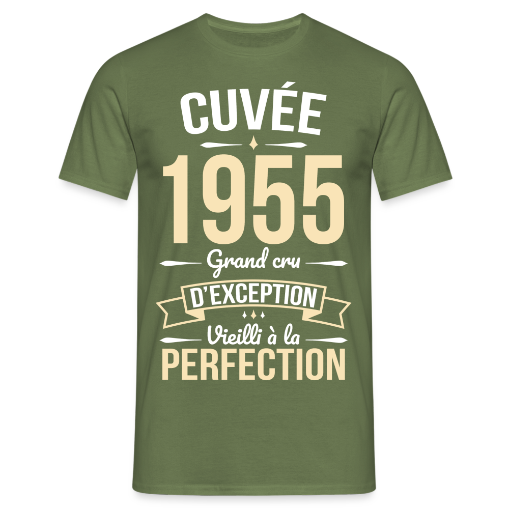 T-shirt Homme - Anniversaire 70 Ans - Cuvée 1955 - vert militaire