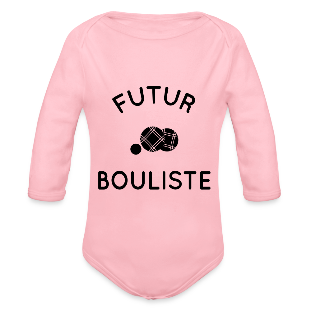 Body Bébé bio manches longues - Futur bouliste - rose clair