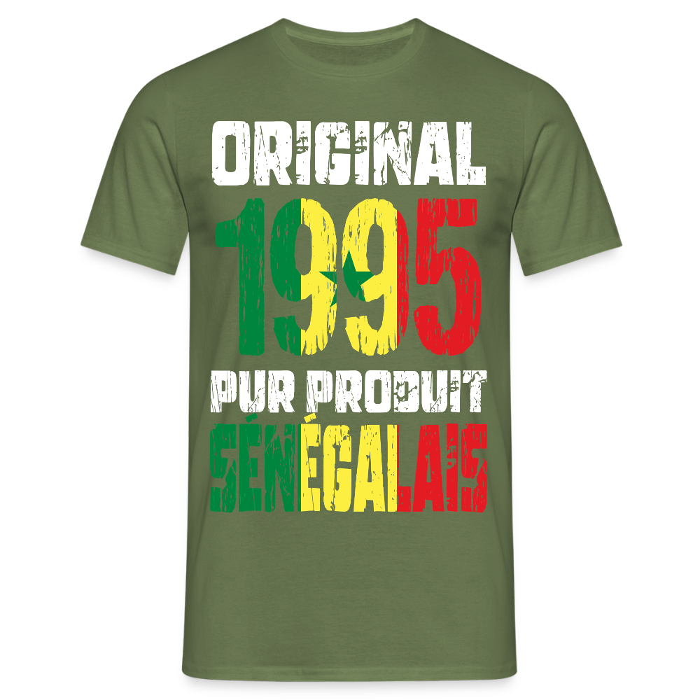 T-shirt Homme - Anniversaire 30 Ans - Original 1995 - Pur produit Sénégalais - vert militaire