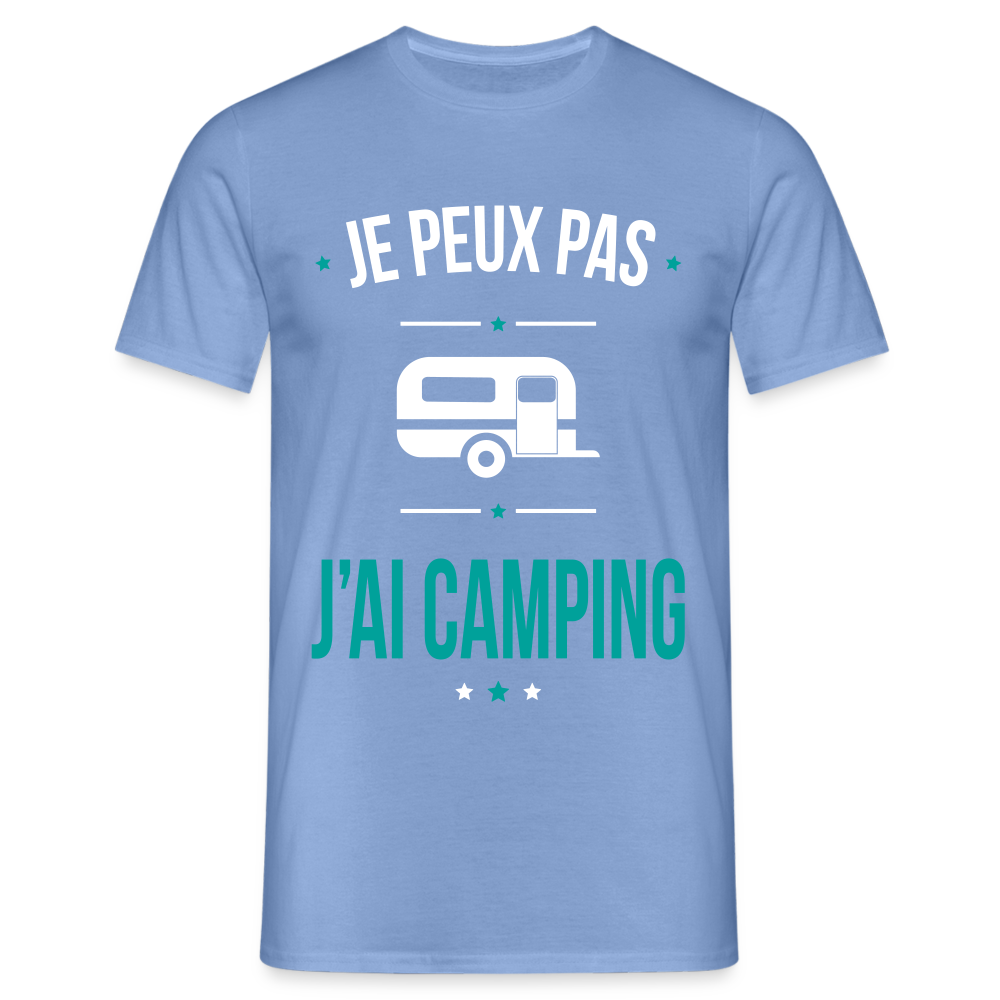 T-shirt Homme - Je peux pas j'ai Camping - carolina blue