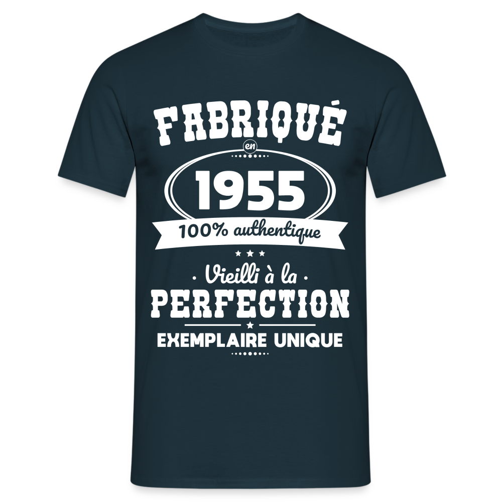 T-shirt Homme - Anniversaire 70 Ans - Fabriqué en 1955 - marine