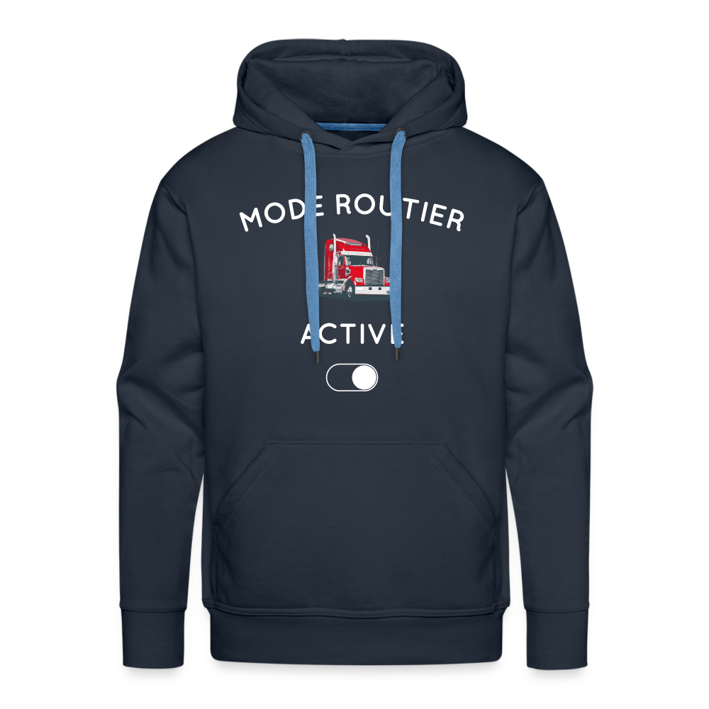 Sweat à capuche Premium Homme - Mode routier activé - marine