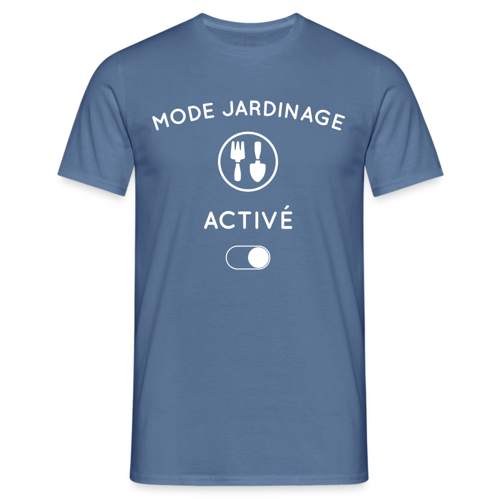 T-shirt Homme - Mode jardinage activé - bleu pigeon 