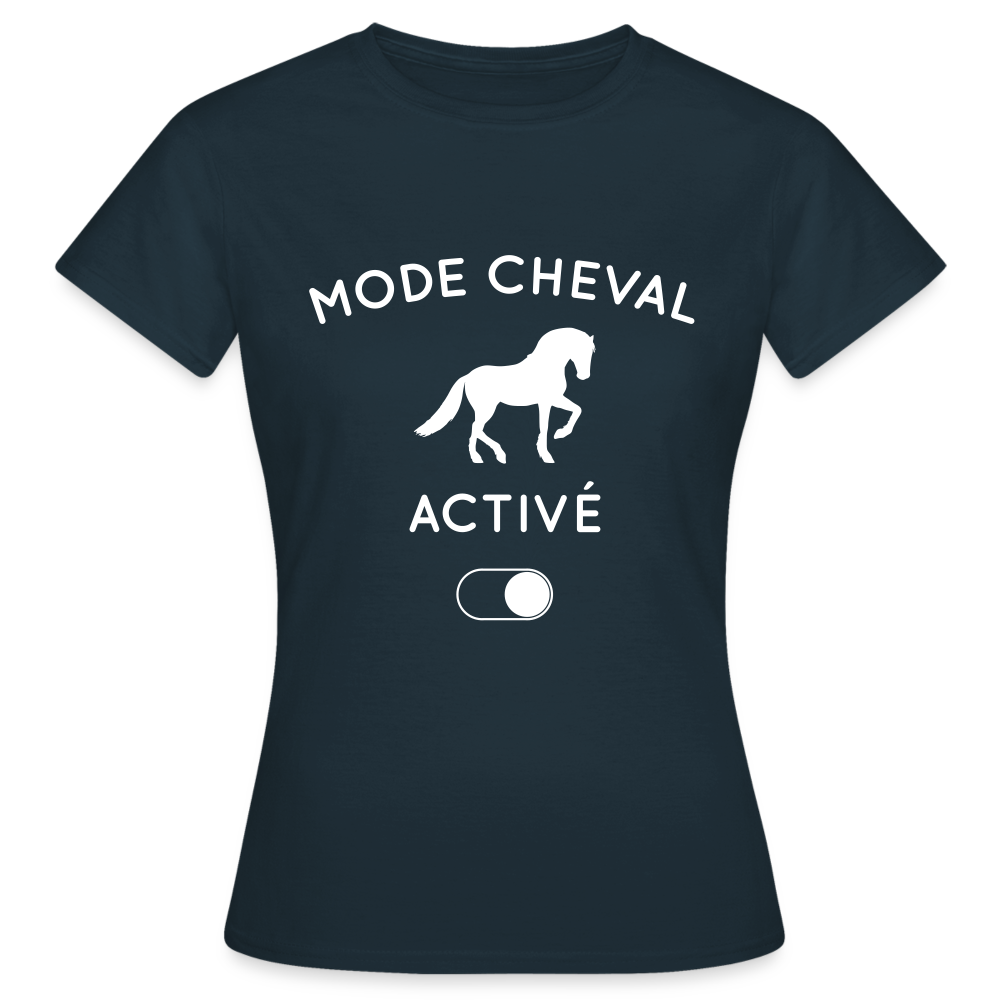 T-shirt Femme - Mode cheval activé - marine