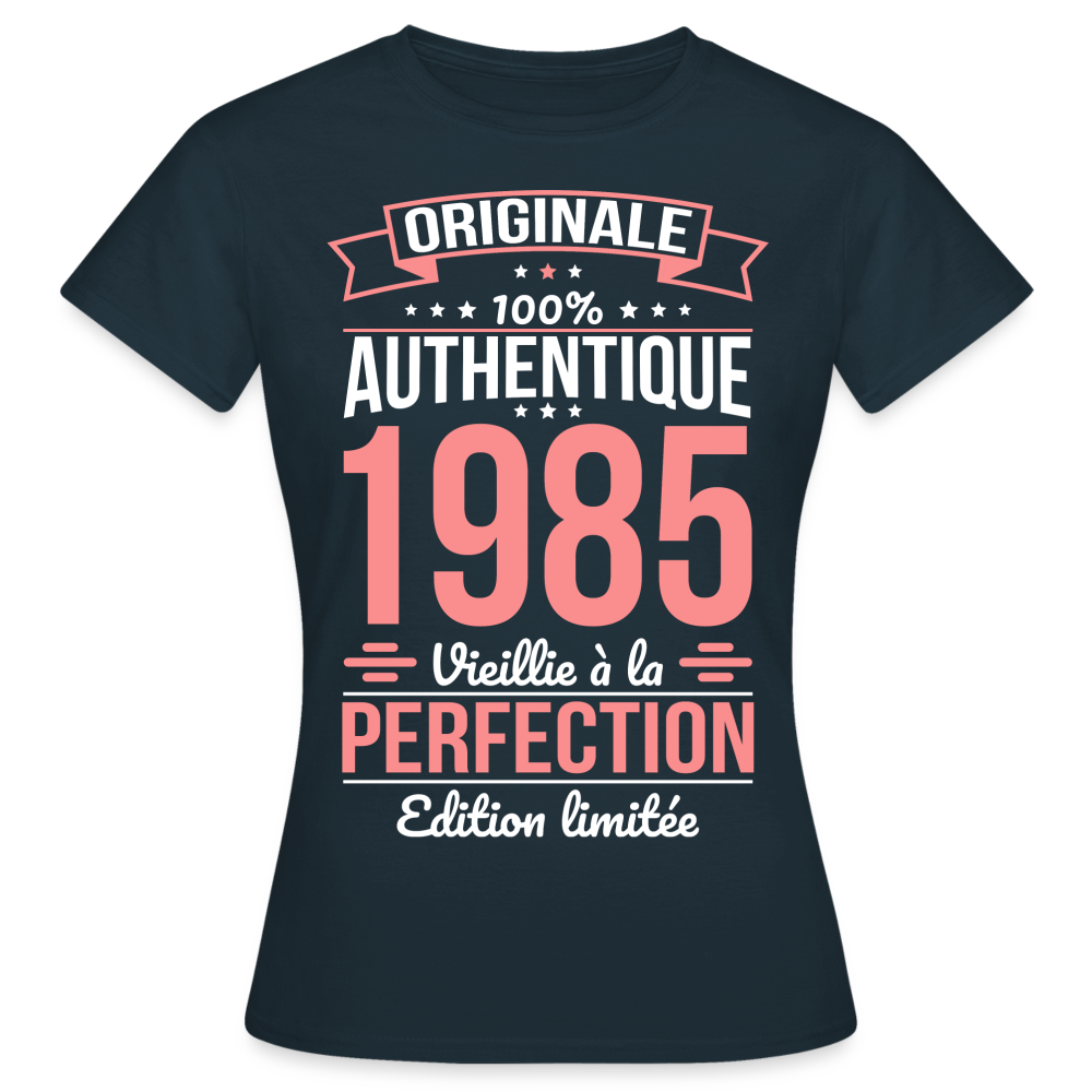 T-shirt Femme - Anniversaire 40 Ans - Originale 1985 - marine