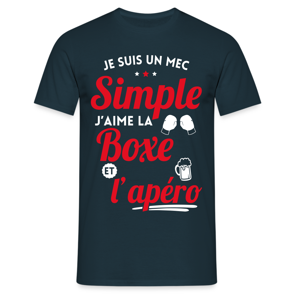 T-shirt Homme - J'aime la boxe et l'apéro - marine