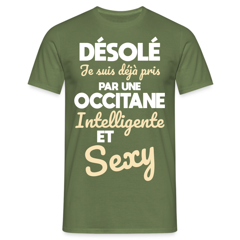 T-shirt Homme -  Je suis déjà pris par une Occitane intelligente et sexy - vert militaire