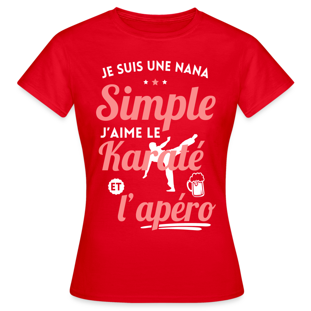 T-shirt Femme - J'aime le karaté et l'apéro - rouge