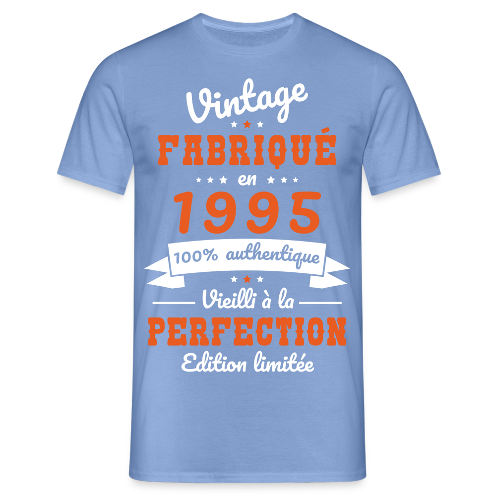 T-shirt Homme - Anniversaire 30 Ans - Vintage fabriqué en 1995 - carolina blue