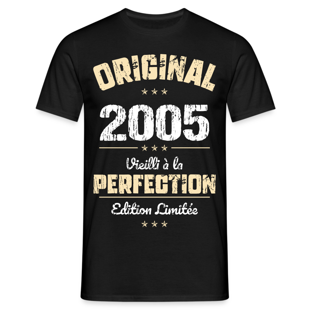 T-shirt Homme - Anniversaire 20 Ans - Original 2005 - noir