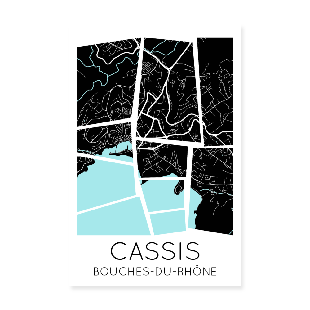 Poster Cassis - Plan Cassis - 20 x 30 cm - blanc