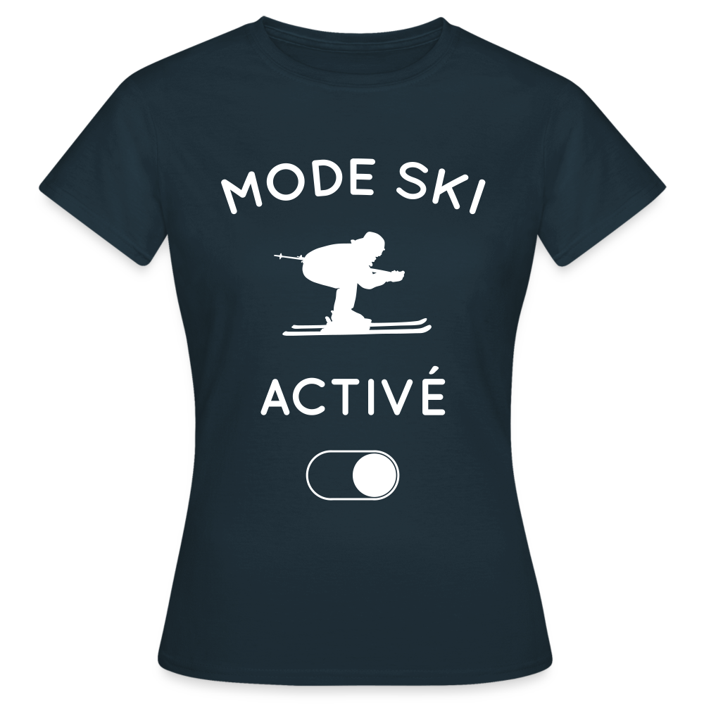 T-shirt Femme - Mode ski activé - marine