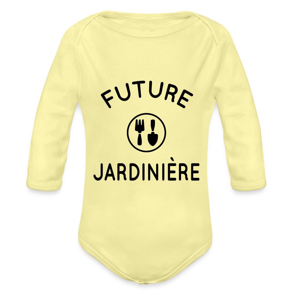 Body Bébé bio manches longues - Future jardinière - jaune délavé