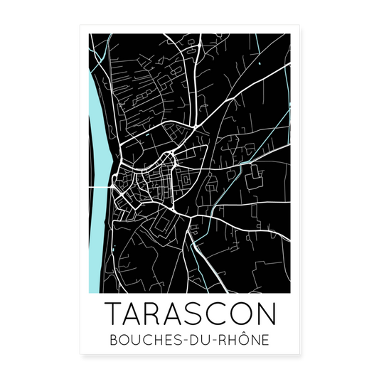 Poster Tarascon - Plan Tarascon - 60 x 90 cm - blanc